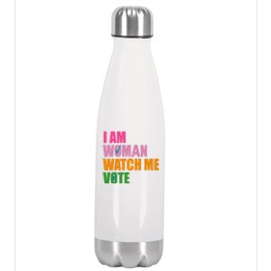 I Am Woman Watch Me Vote Stainless Steel Insulated Water Bottle