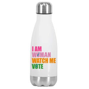 I Am Woman Watch Me Vote Stainless Steel Insulated Water Bottle