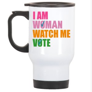 I Am Woman Watch Me Vote Stainless Steel Travel Mug