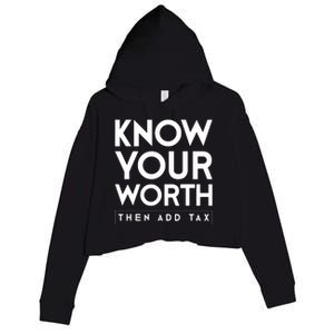 Its Accrual World Funny And Clever Accounting CPA Crop Fleece Hoodie