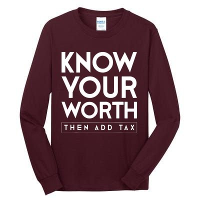 Its Accrual World Funny And Clever Accounting CPA Tall Long Sleeve T-Shirt