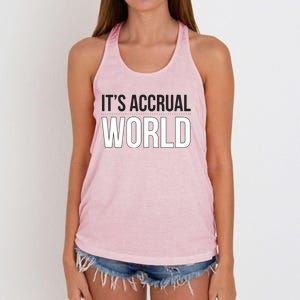 Its Accrual World Funny And Clever Accounting CPA Women's Knotted Racerback Tank