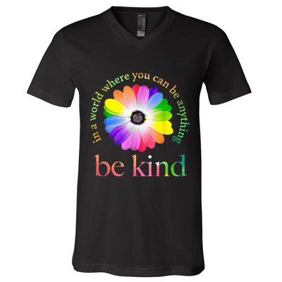 In a world where you can be anything be kind gift  V-Neck T-Shirt