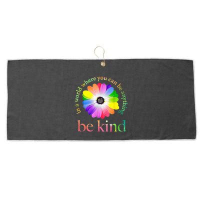 In a world where you can be anything be kind gift  Large Microfiber Waffle Golf Towel