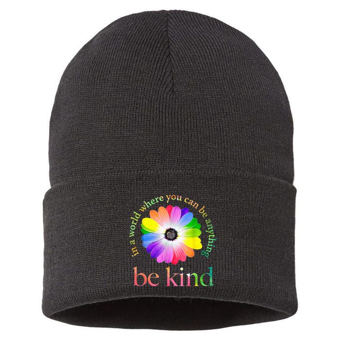 In a world where you can be anything be kind gift  Sustainable Knit Beanie