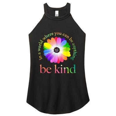 In a world where you can be anything be kind gift  Women's Perfect Tri Rocker Tank