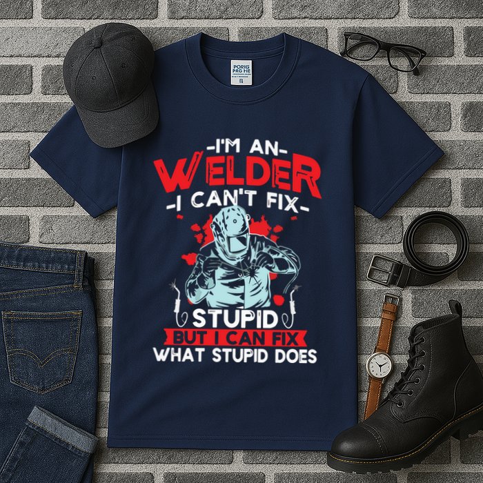 I'm An Welder I Can't Fix Stupid Funny Welding Grandpa Dad Tall T-Shirt