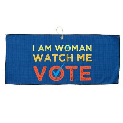 I Am Woman Watch Me Vote 2024 Large Microfiber Waffle Golf Towel