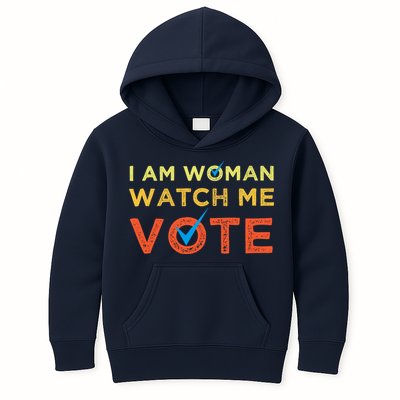 I Am Woman Watch Me Vote 2024 Kids Hoodie