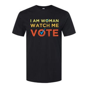 I Am Woman Watch Me Vote 2024 Softstyle CVC T-Shirt