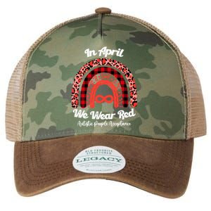 In April We Wear Red Instead Autism People Acceptance Gift Legacy Tie Dye Trucker Hat