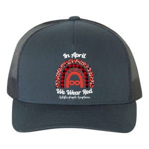 In April We Wear Red Instead Autism People Acceptance Gift Yupoong Adult 5-Panel Trucker Hat