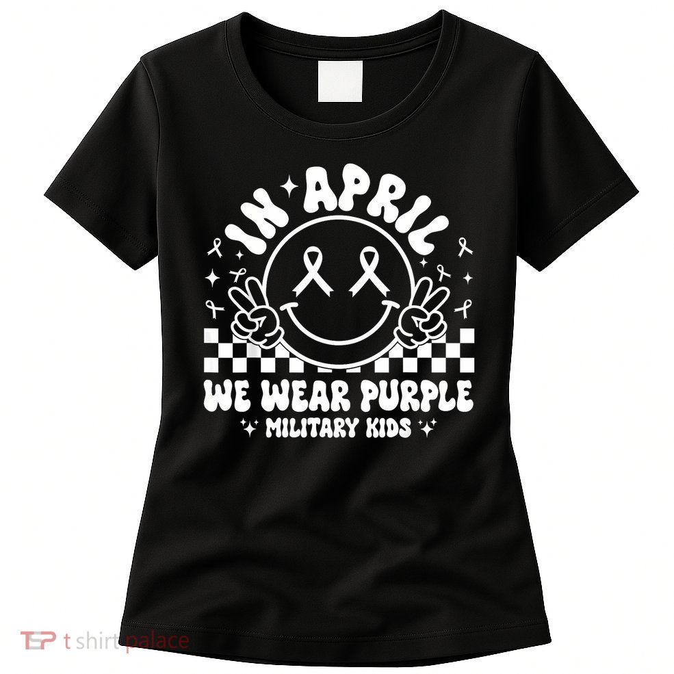 In April We Wear Purple Military Military Child Month Women's T-Shirt