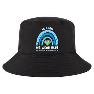 In April We Wear Blue Rainbow Gift Autism Awareness Month Cool Gift Cool Comfort Performance Bucket Hat