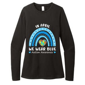 In April We Wear Blue Rainbow Gift Autism Awareness Month Cool Gift Womens CVC Long Sleeve Shirt