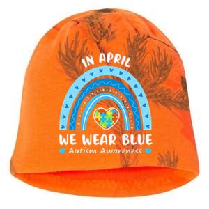 In April We Wear Blue Rainbow Gift Autism Awareness Month Cool Gift Kati - Camo Knit Beanie