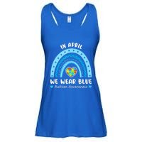 In April We Wear Blue Rainbow Gift Autism Awareness Month Cool Gift Ladies Essential Flowy Tank