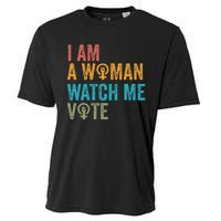 I Am Woman Watch Me Vote Vintage Cooling Performance Crew T-Shirt