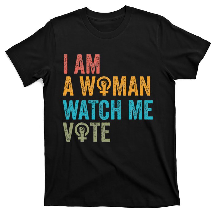 I Am Woman Watch Me Vote Vintage T-Shirt