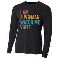 I Am Woman Watch Me Vote Vintage Cooling Performance Long Sleeve Crew