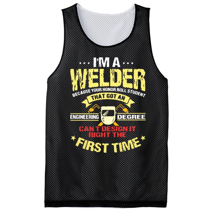 I'm A Welder I Can't Fix Stupid Funny Welding Mesh Reversible Basketball Jersey Tank