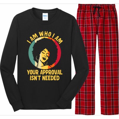 I Am Who I Am Your Approval Is Not Needed Black Woman Long Sleeve Pajama Set