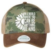 In A World Where You Can Be Anything Be Kind Sunflower Anti Bully Legacy Tie Dye Trucker Hat