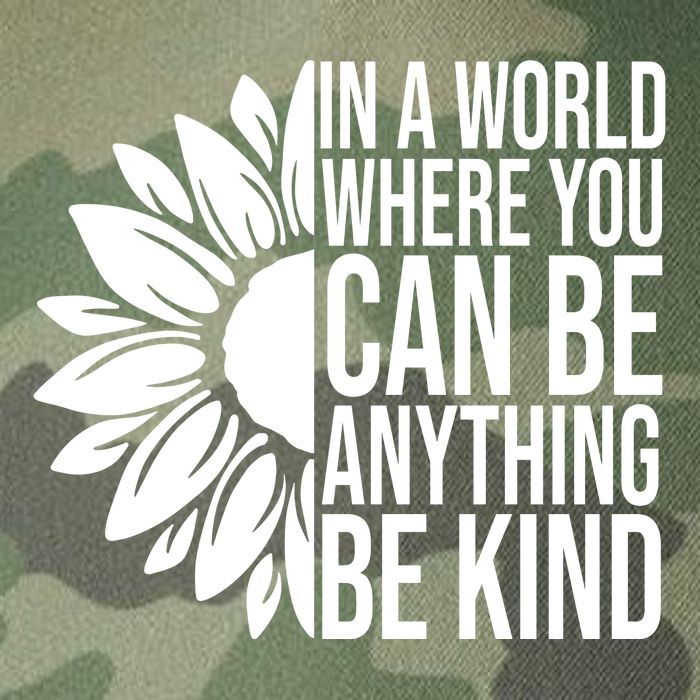 In A World Where You Can Be Anything Be Kind Sunflower Anti Bully Legacy Tie Dye Trucker Hat