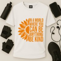 In A World Where You Can Be Anything Be Kind Sunflower Anti Bully Performance Shirt
