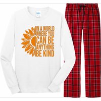 In A World Where You Can Be Anything Be Kind Sunflower Anti Bully Long Sleeve Pajama Set