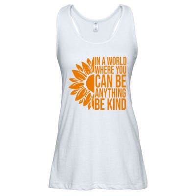 In A World Where You Can Be Anything Be Kind Sunflower Anti Bully Ladies Essential Flowy Tank