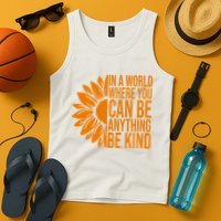In A World Where You Can Be Anything Be Kind Sunflower Anti Bully Tank Top