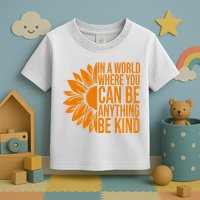 In A World Where You Can Be Anything Be Kind Sunflower Anti Bully Toddler T-Shirt