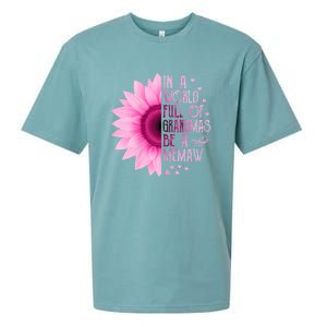 In A World Full Of Grandmas Be Memaw Sunflower Cute Gift Sueded Cloud Jersey T-Shirt