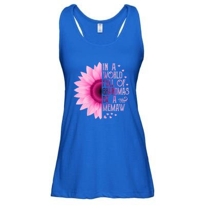 In A World Full Of Grandmas Be Memaw Sunflower Cute Gift Ladies Essential Flowy Tank