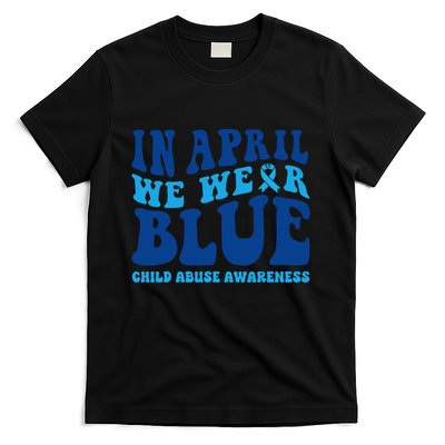 In April We Wear Blue Child Abuse Awareness T-Shirt