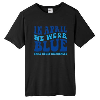 In April We Wear Blue Child Abuse Awareness Tall Fusion ChromaSoft Performance T-Shirt