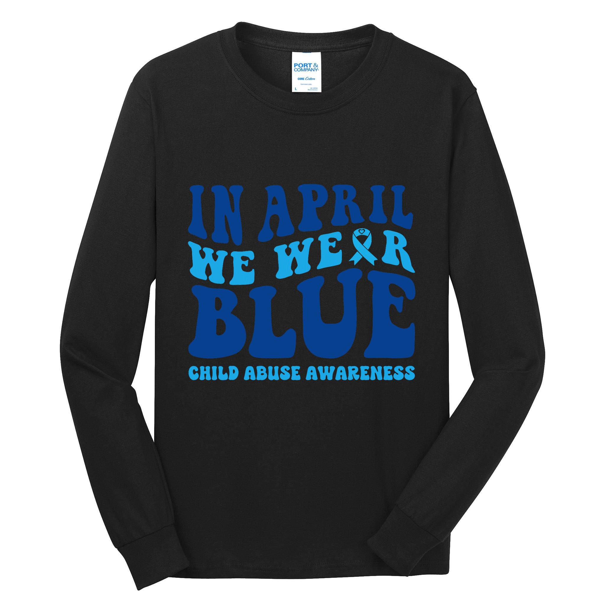 In April We Wear Blue Child Abuse Awareness Tall Long Sleeve T-Shirt