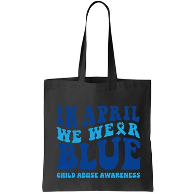 In April We Wear Blue Child Abuse Awareness Bag