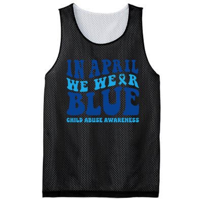 In April We Wear Blue Child Abuse Awareness Mesh Reversible Basketball Jersey Tank