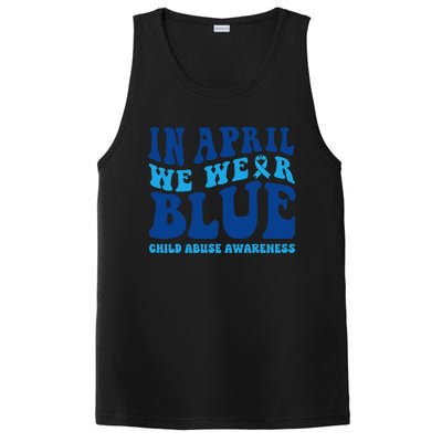 In April We Wear Blue Child Abuse Awareness PosiCharge Competitor Tank