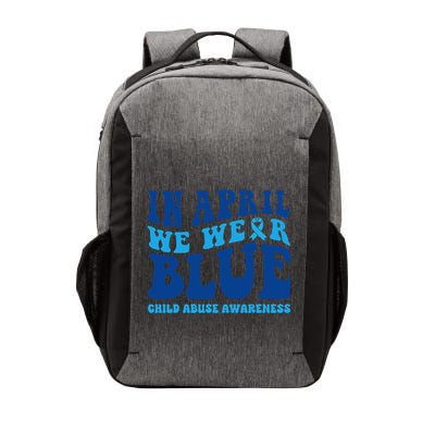 In April We Wear Blue Child Abuse Awareness Vector Backpack