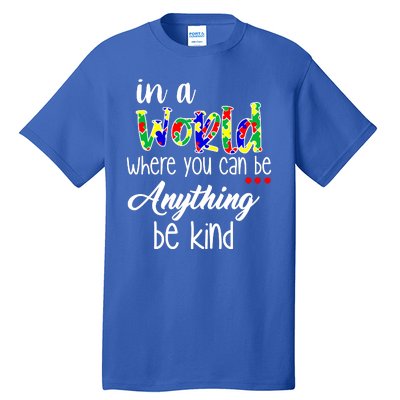 In A World Where You Can Be Anything Be Kind Autism Awareness Tall T-Shirt