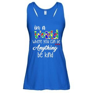 In A World Where You Can Be Anything Be Kind Autism Awareness Ladies Essential Flowy Tank