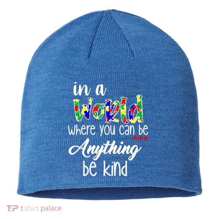 In A World Where You Can Be Anything Be Kind Autism Awareness Sustainable Beanie