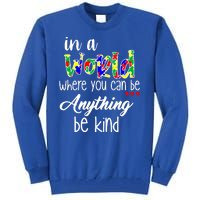 In A World Where You Can Be Anything Be Kind Autism Awareness Tall Sweatshirt