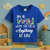 In A World Where You Can Be Anything Be Kind Autism Awareness Toddler T-Shirt