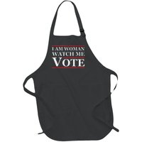 I Am Woman Watch Me Vote Feminist Presidential Election 2024 Full-Length Apron With Pockets