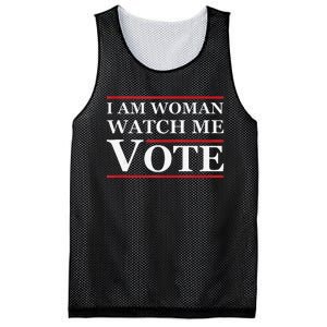 I Am Woman Watch Me Vote Feminist Presidential Election 2024 Mesh Reversible Basketball Jersey Tank