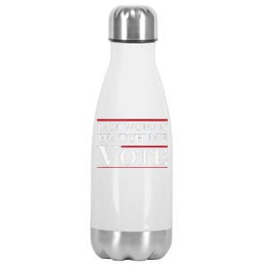 I Am Woman Watch Me Vote Feminist Presidential Election 2024 Stainless Steel Insulated Water Bottle